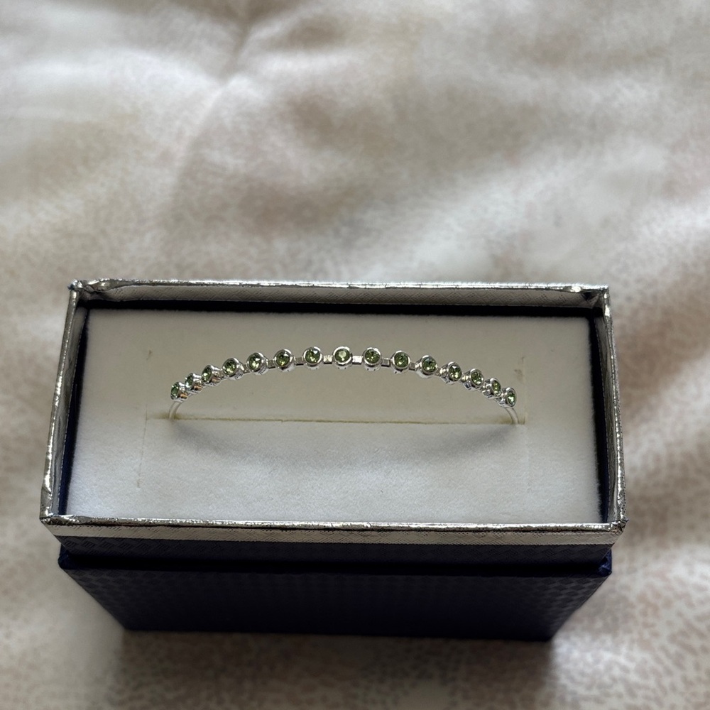 Elegant Silver and Green Bracelet